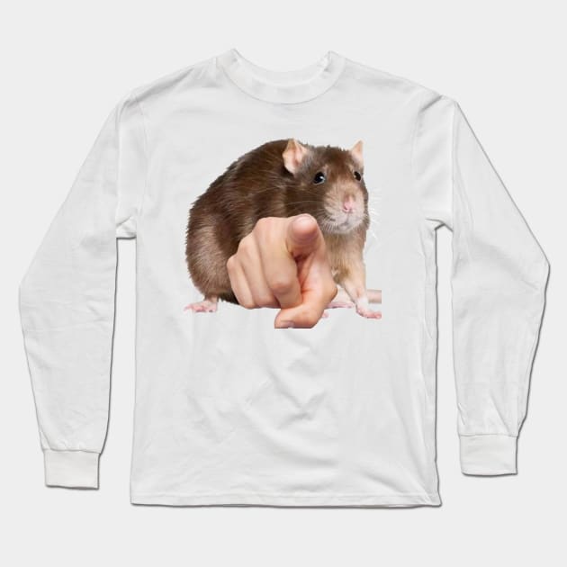 Accusing Rat! Long Sleeve T-Shirt by DaneLowFi